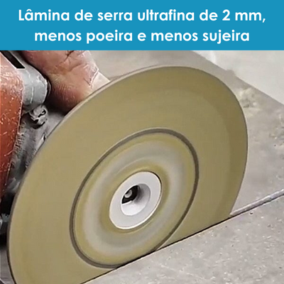 AMOLADORA COM DISCO DE CORTE DE DIAMANTE