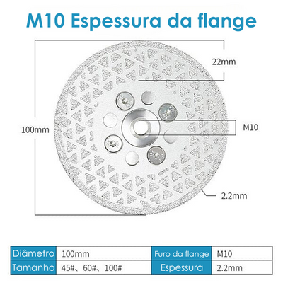 AMOLADORA COM DISCO DE CORTE DE DIAMANTE